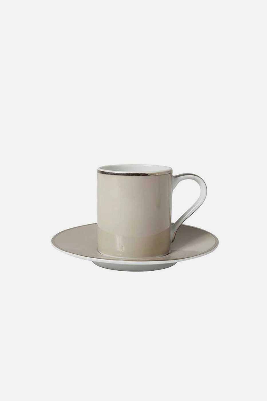 Espressokopp med fat Ginger 10 cl beige