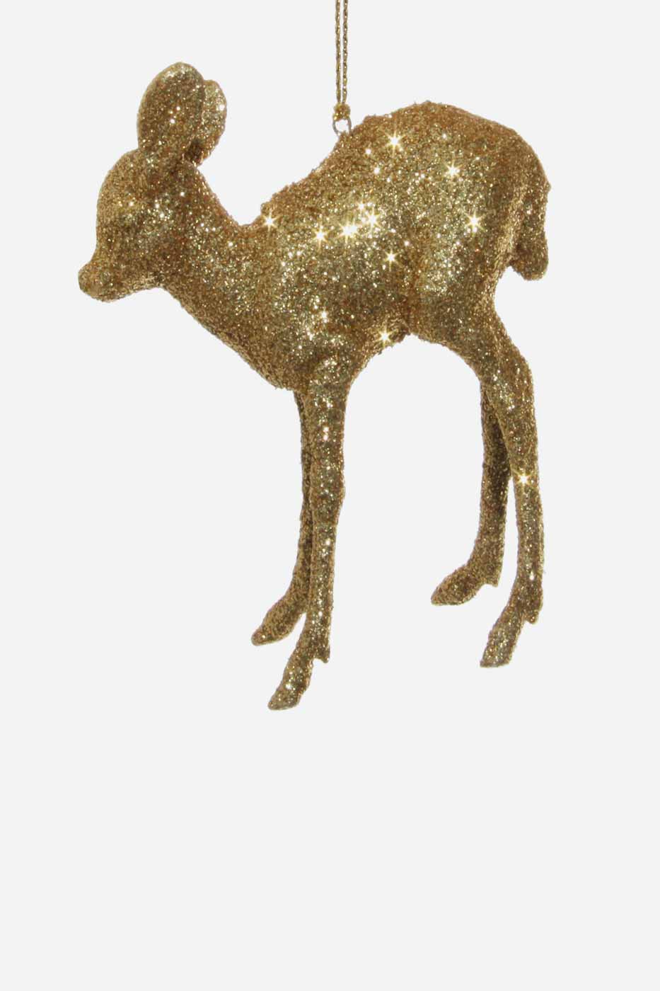 Julhänge Bambi glitter guld 10 cm