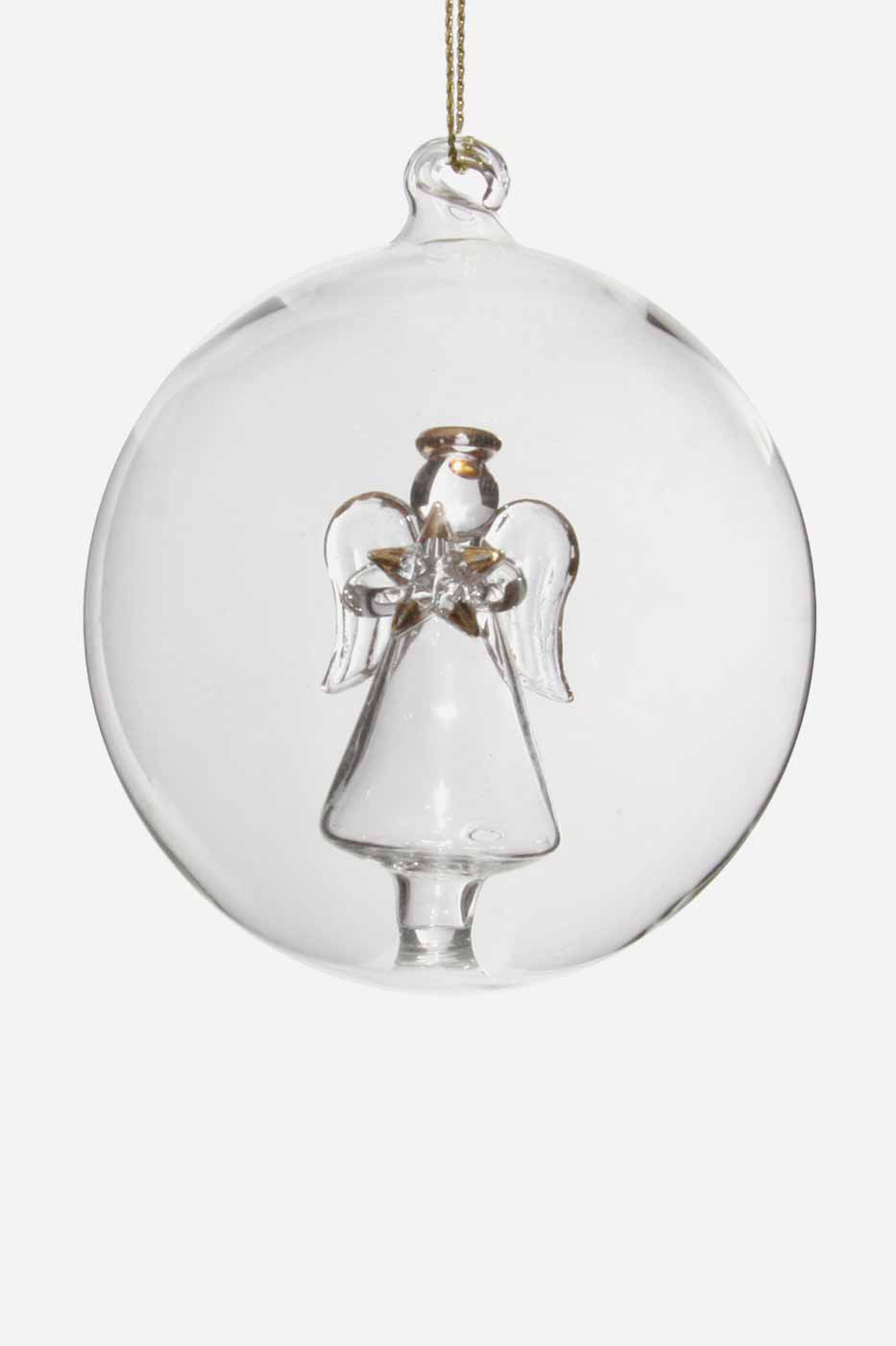 Julkula Glas med Ängel 8 cm