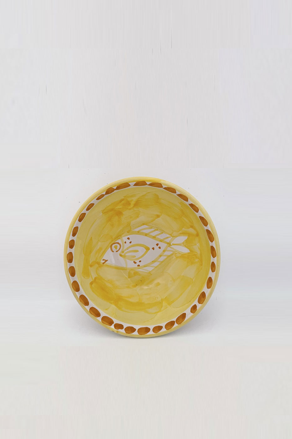 Skål Amalfi fiskmönster 7 cm gul