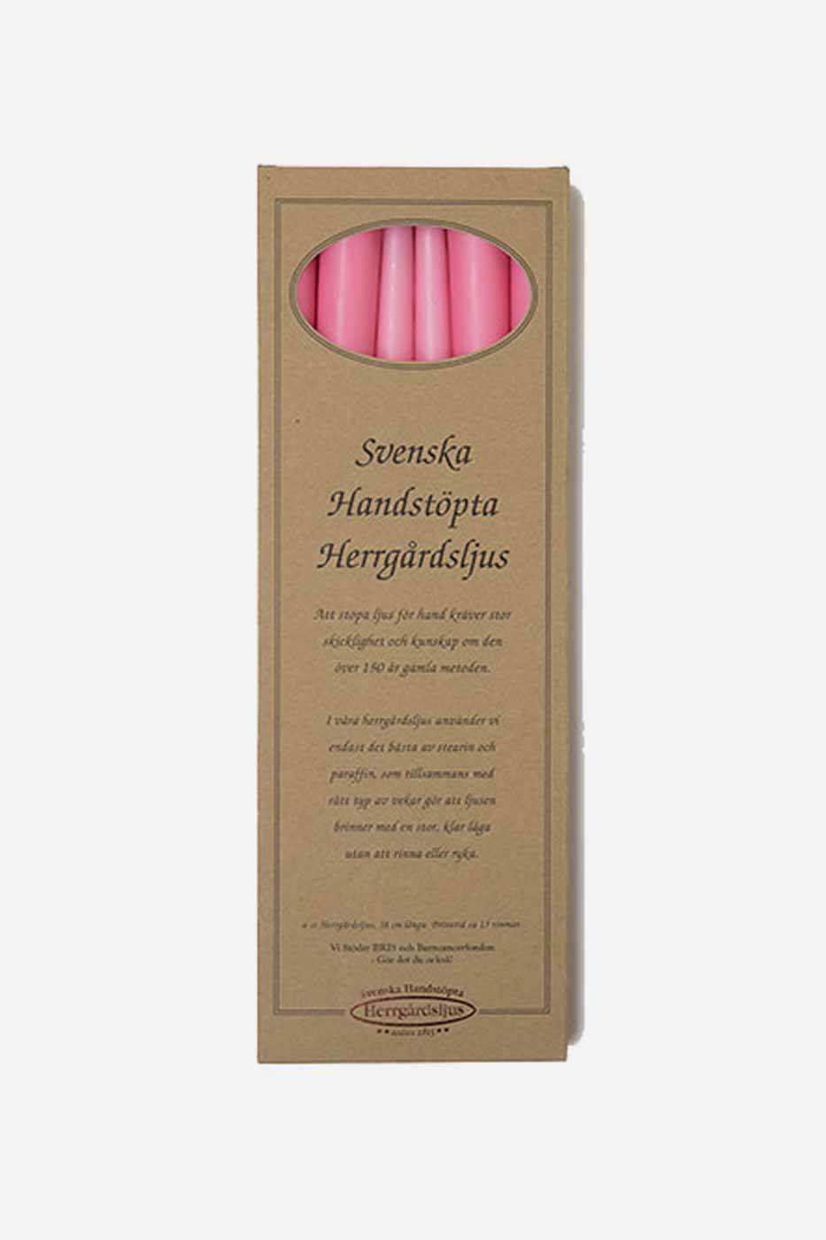 Ljus Herrgård 38 cm 6-pack ljusrosa