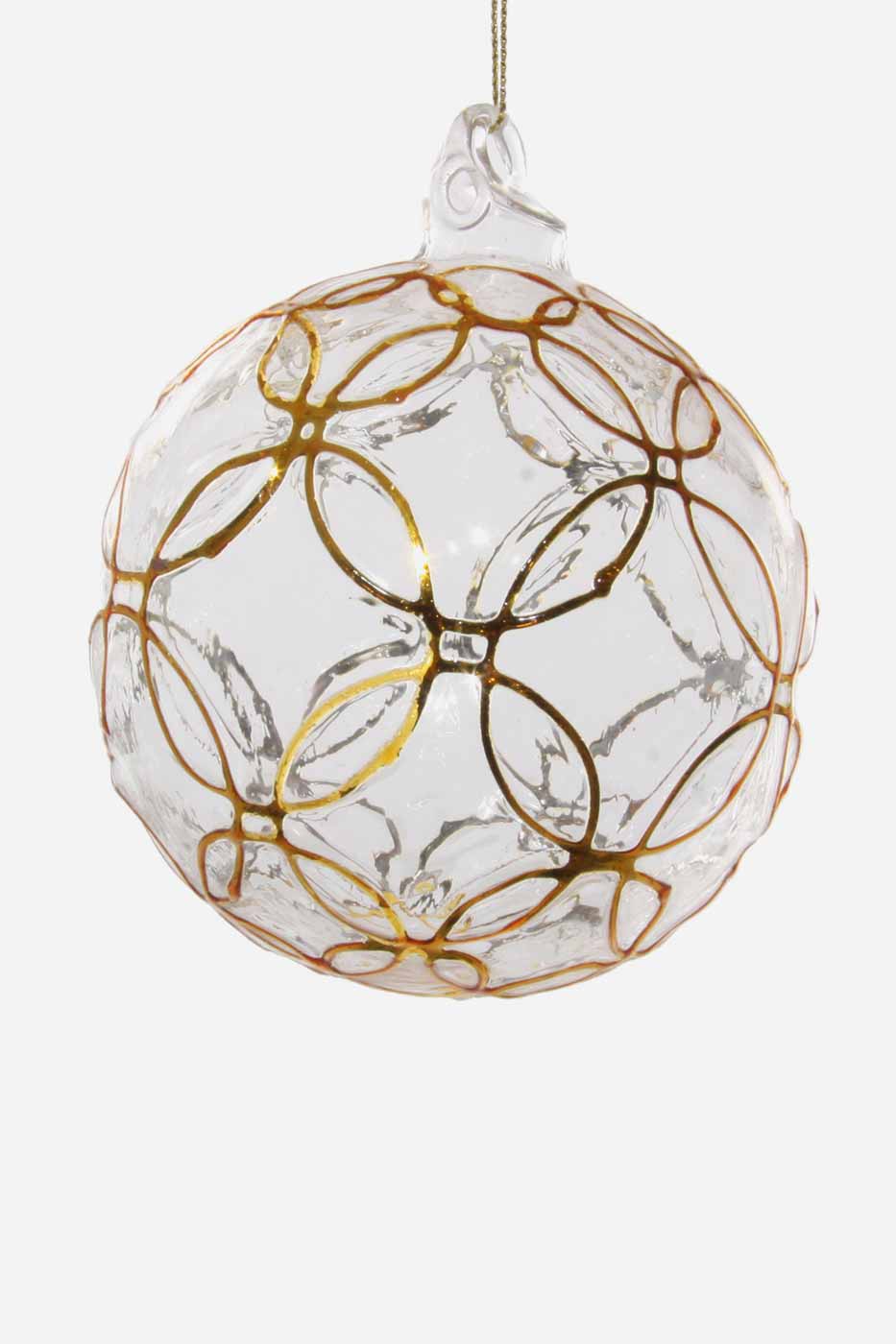 Julkula Glas med guldmotiv 10 cm