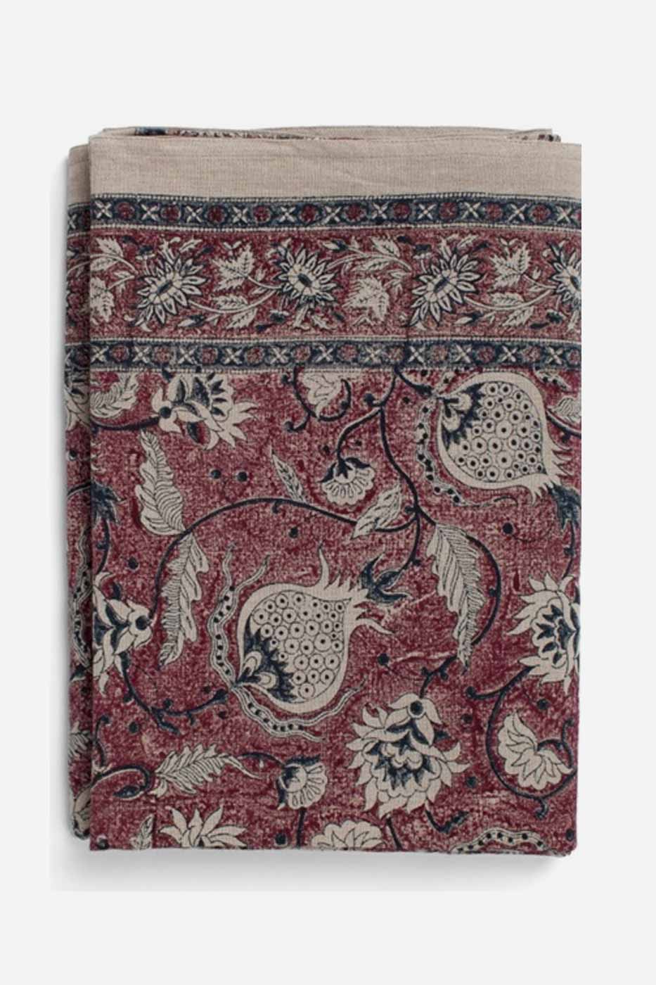 Duk Pomegranate 150x230 burgundy linne