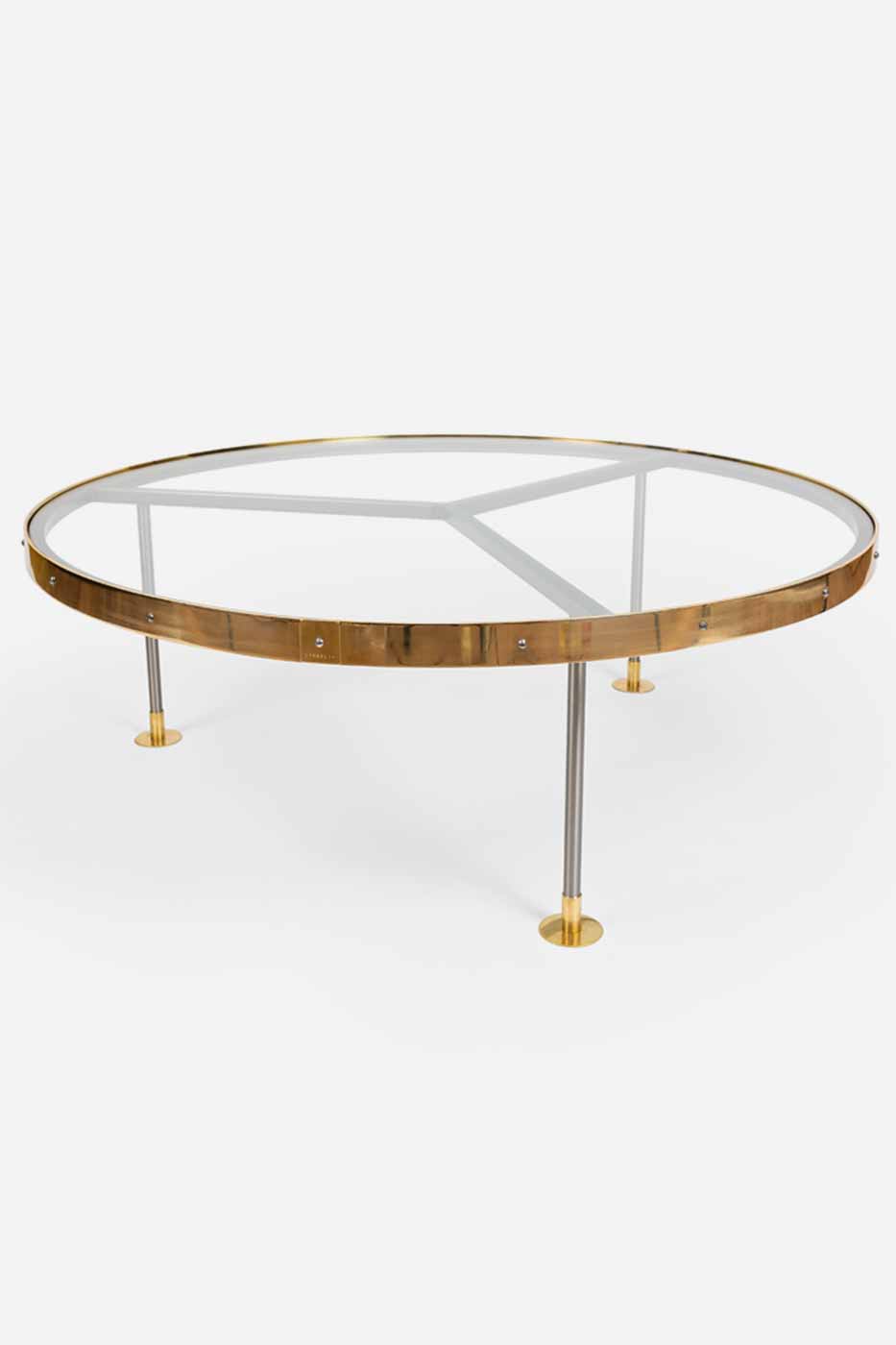 Soffbord 14 110 cm glas/mässing