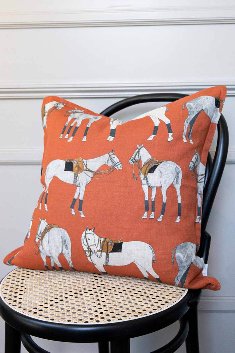 Kuddfodral Polo Ponies 50x50 Orange