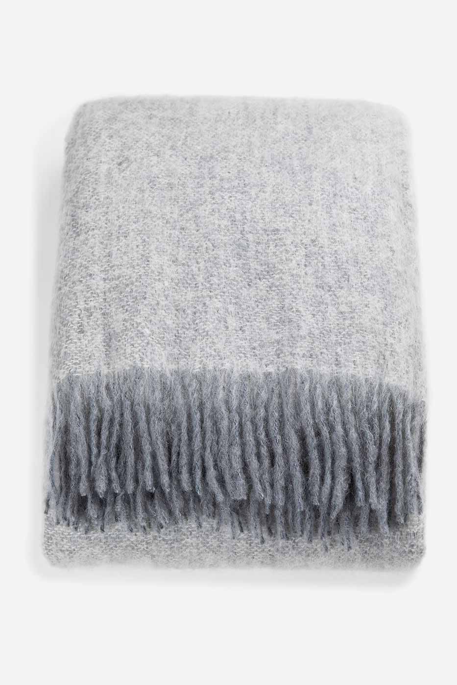 Pläd White & Skiffer melange 130x170 mohair