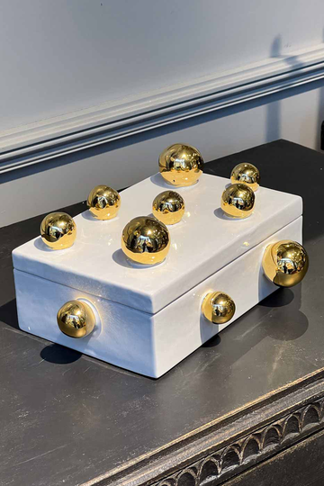 Ask Golden Spheres Vit stor