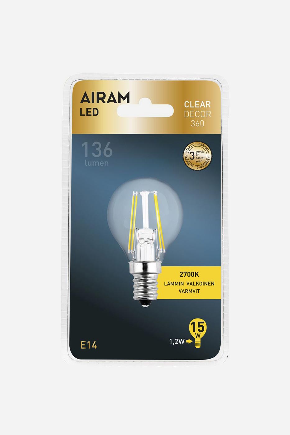 Ljuskälla Filament LED klotlampa E14 25W