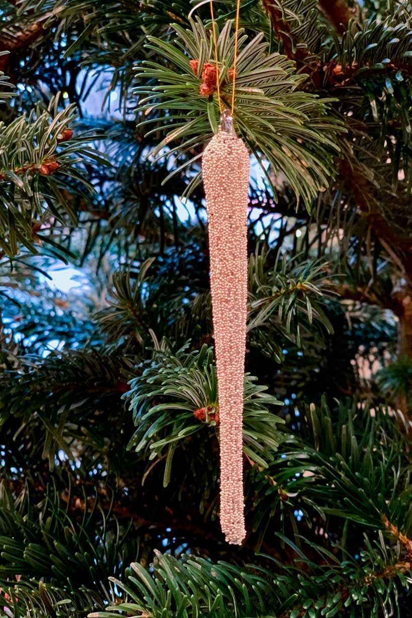 Julhänge Istapp 12 cm Glitter Silver