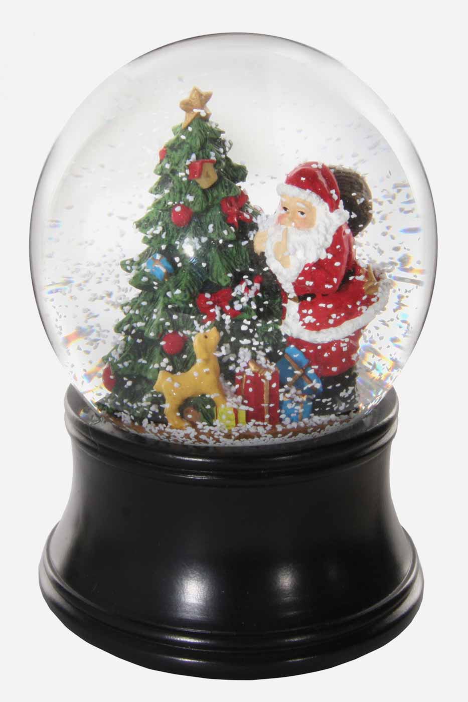 Dekoration Snöglob speldosa Tomte 14 cm