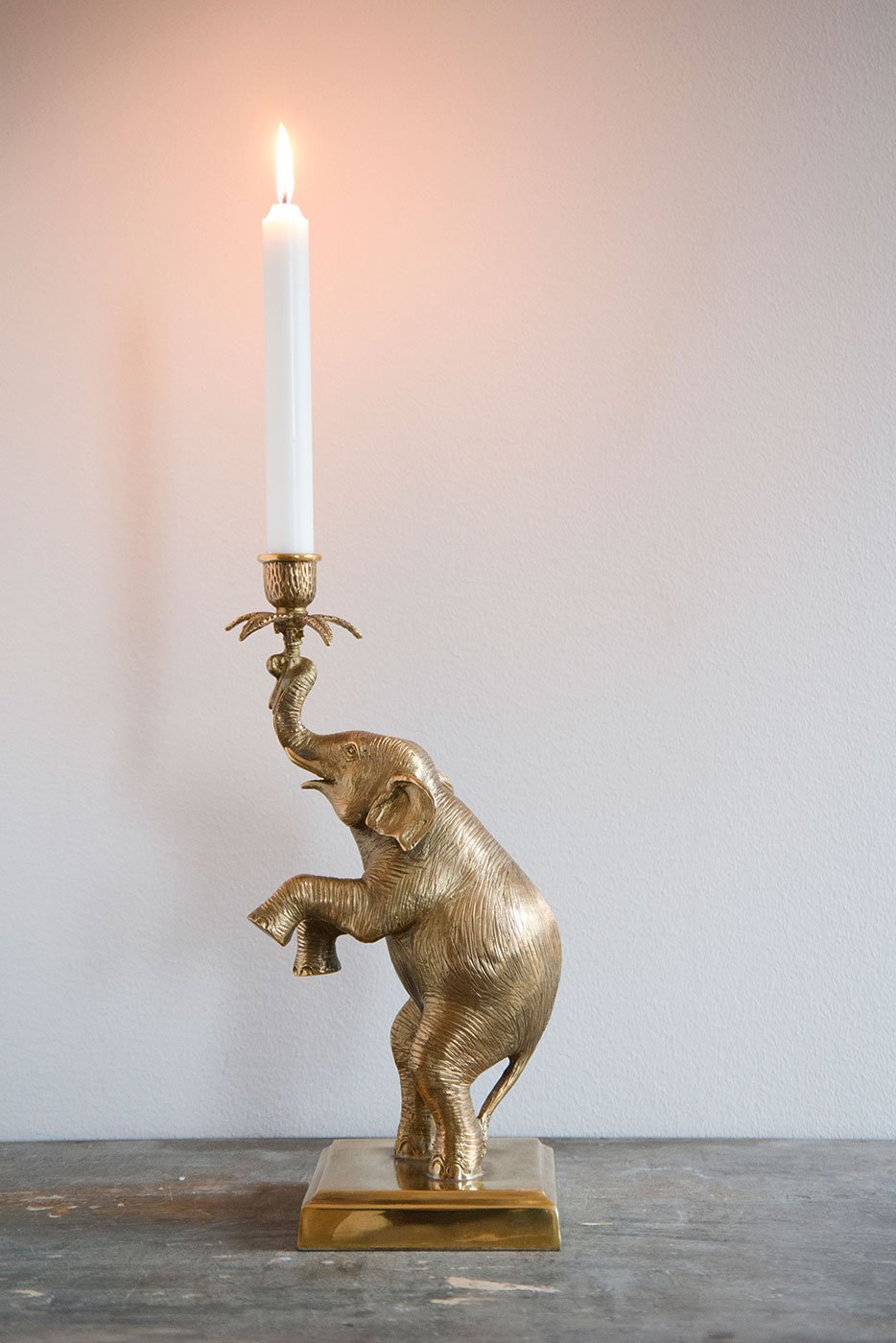 Ljusstake elefant höger mässing