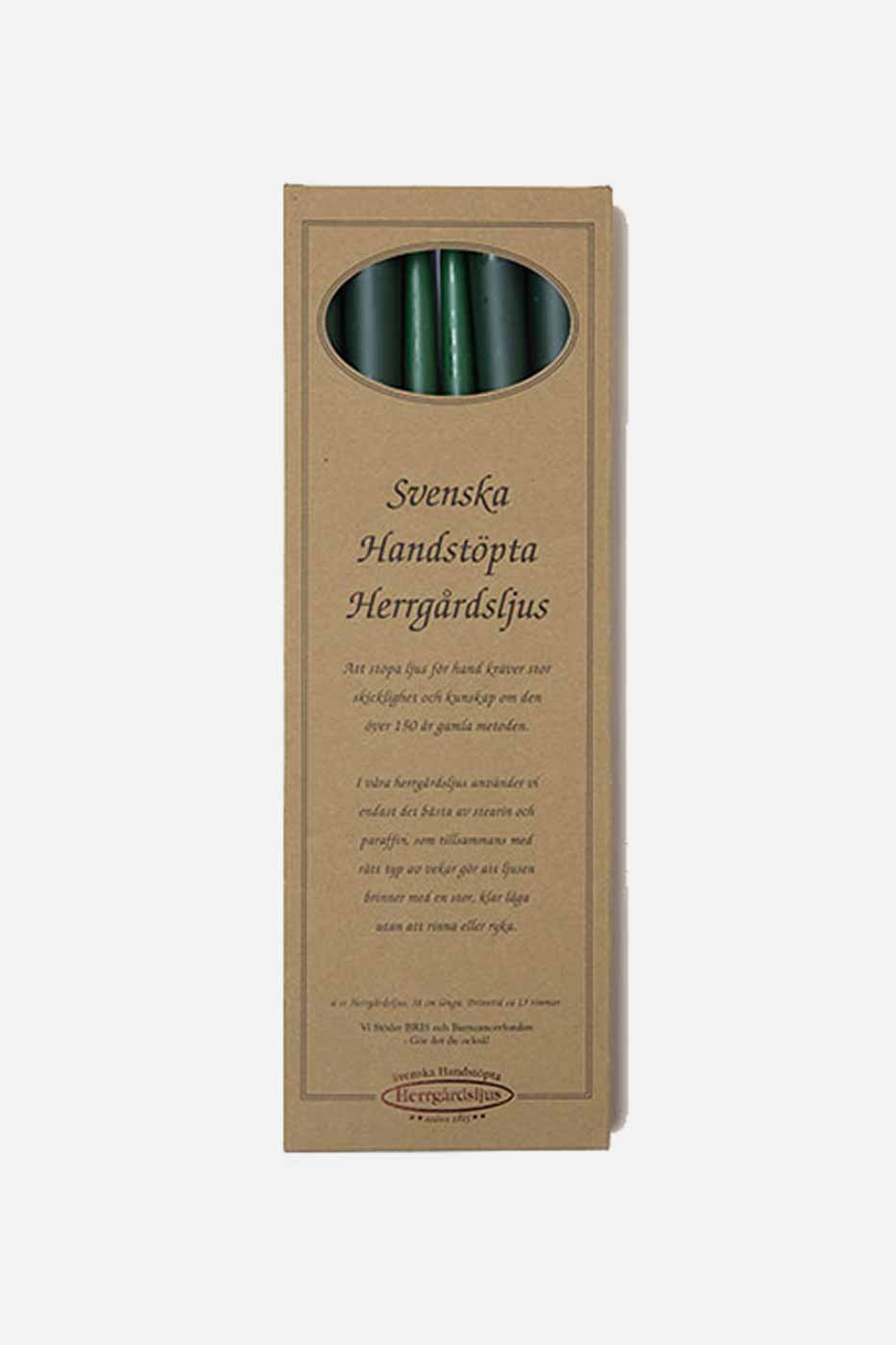 Ljus Herrgård 38 cm 6-pack mörkgrön