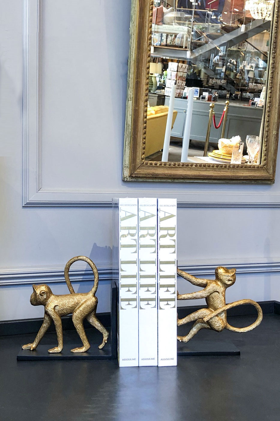Bokstöd Apa 1 par guld