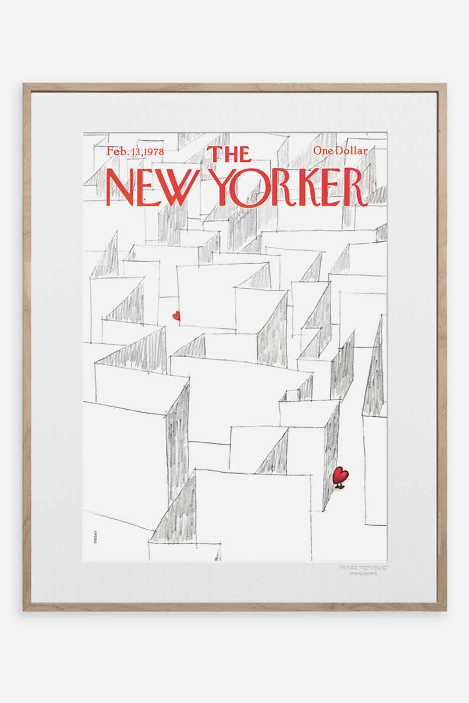 Poster The New Yorker Labyrinth of hearts 40x50 cm