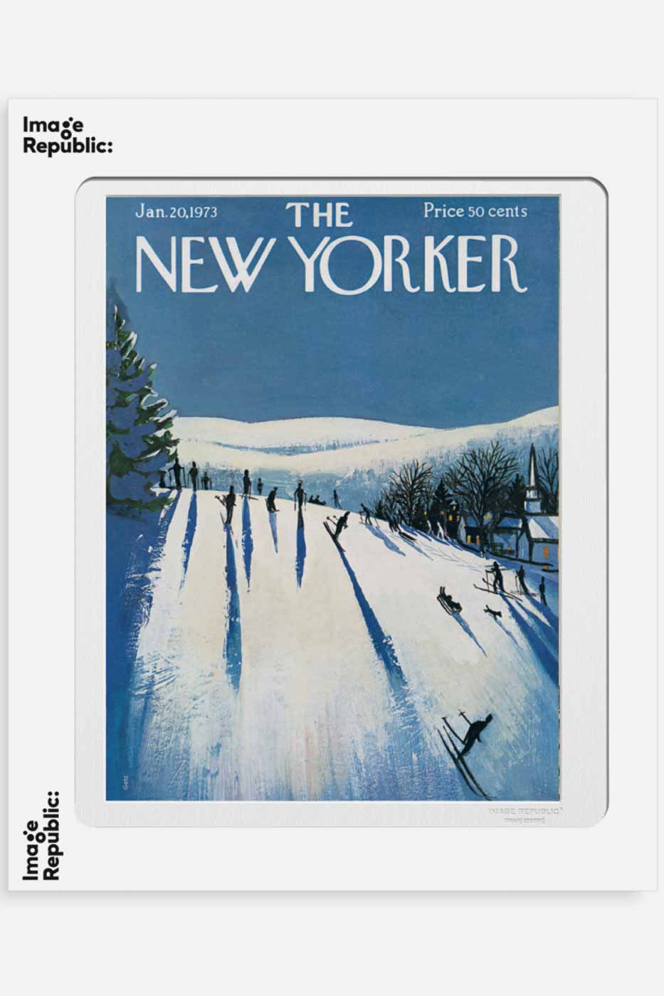 Poster The New Yorker Skiers make there way 40x50 cm