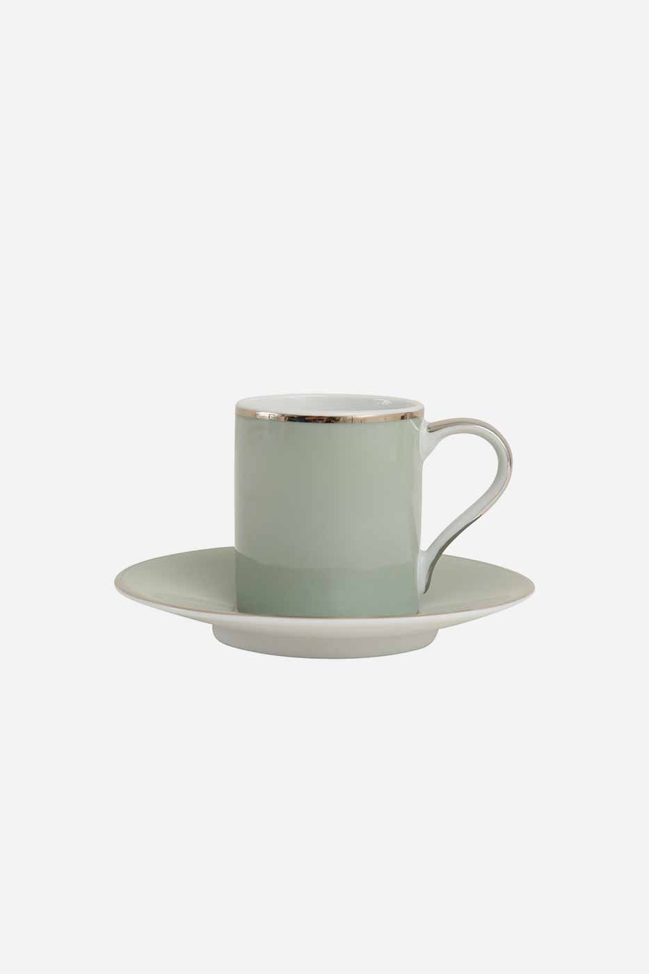 Espressokopp med fat Ginger 10 cl grön
