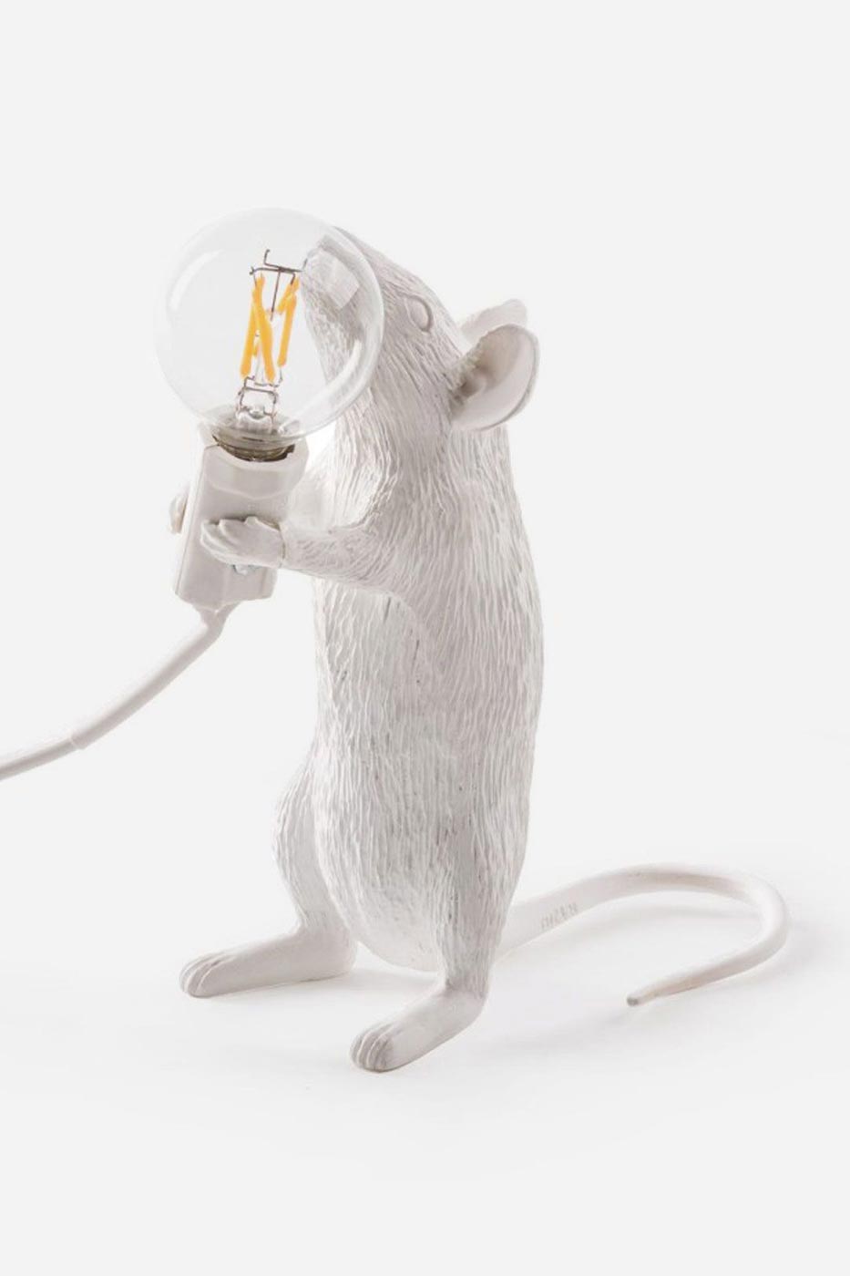Bordslampa mus stående vit