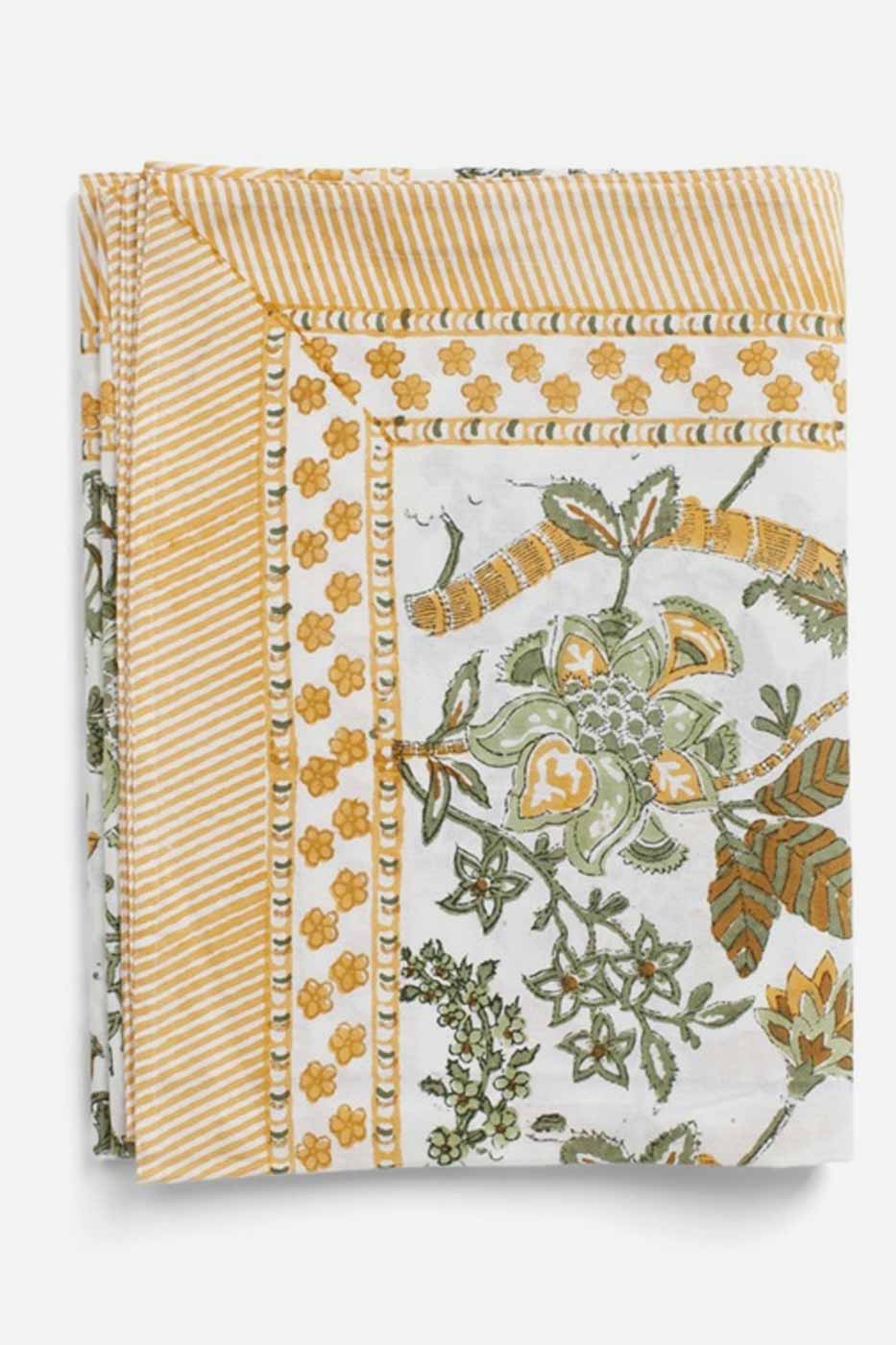Duk Floral 150x230 Ochre Bomull