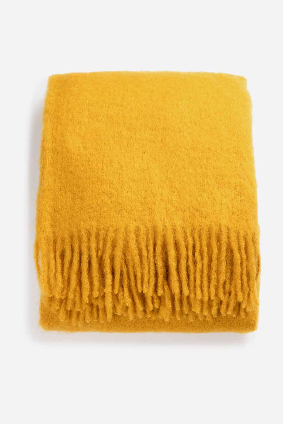 Pläd Mustard 130x170 mohair