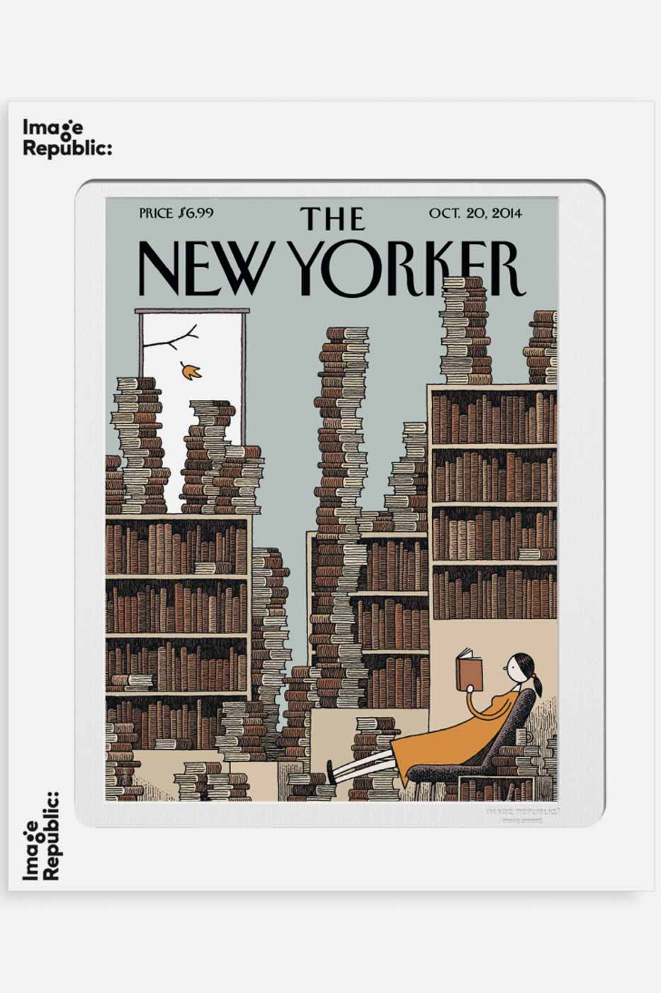 Poster The New Yorker Fall library 40x50 cm