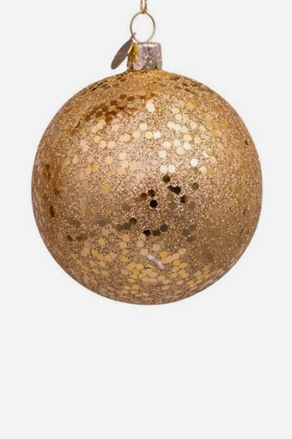 Julkula Glas 8 cm Guld glitter