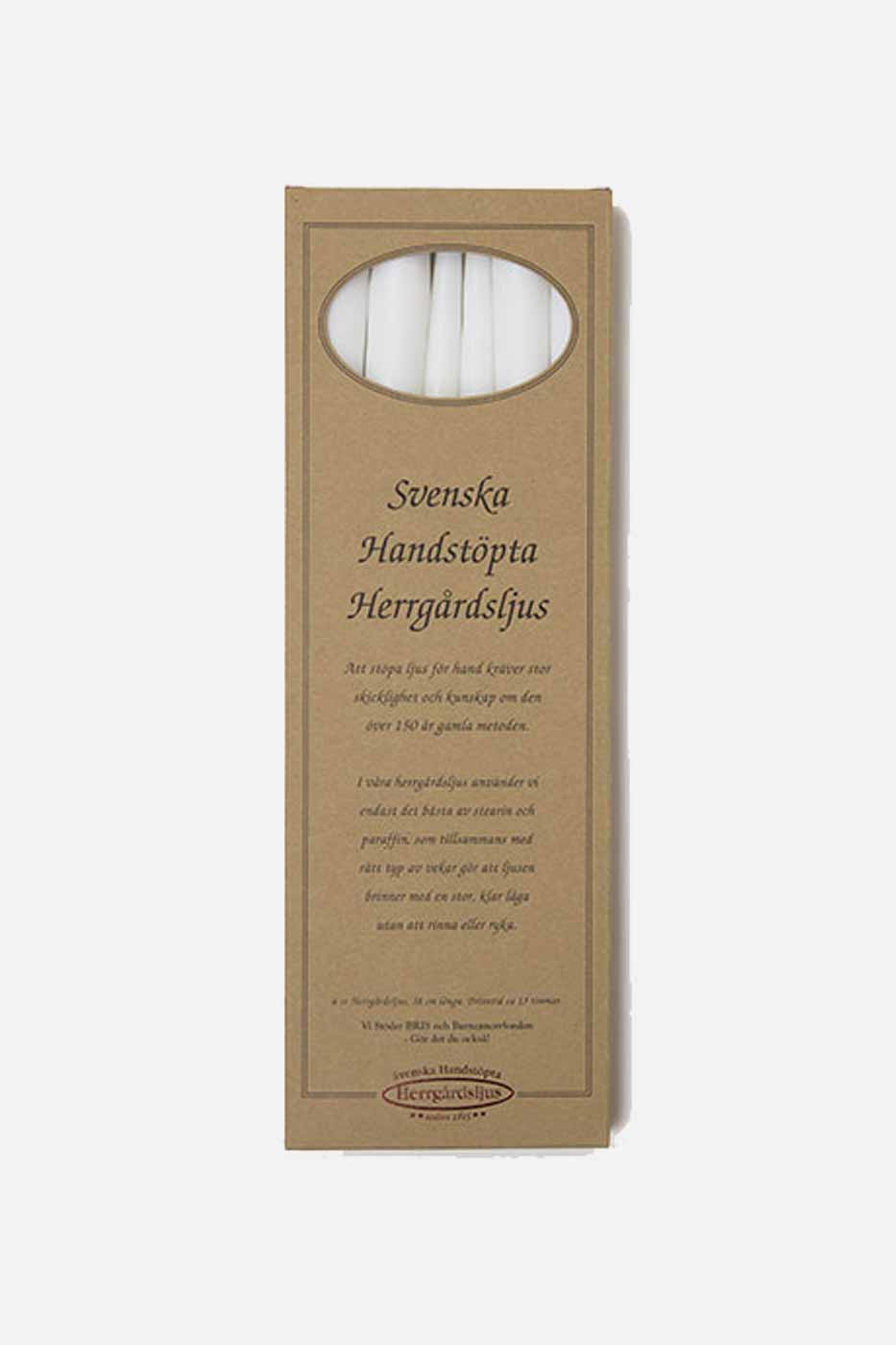 Ljus Herrgård 38 cm 6-pack vit