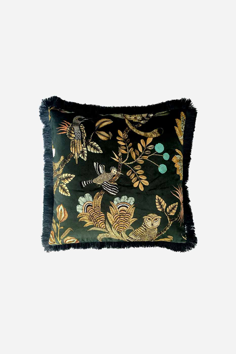 Kuddfodral Camp Critters med fransar 50x50 grön