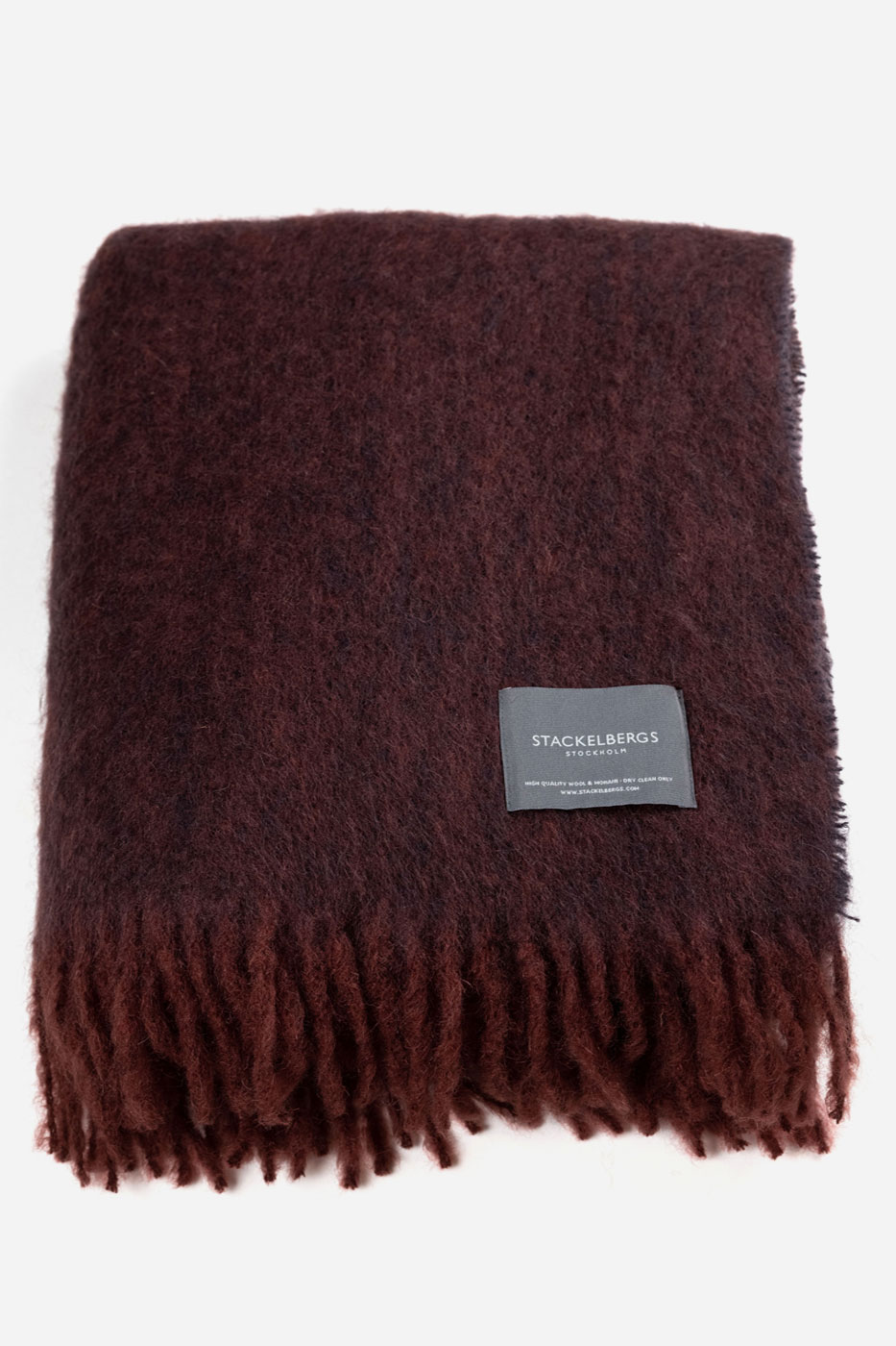 Pläd Bordeaux & Aubergine Melange 130x170 mohair